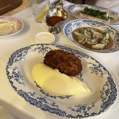 Пожарская котлета, картофельное пюре